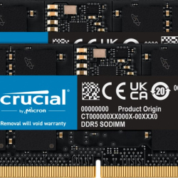 商品画像:Crucial 48GB Kit(2x24GB)DDR5-5600 SODIMM CL46(16Gbit) CT2K24G56C46S5