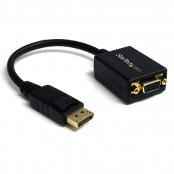 商品画像:DisplayPort(オス)-VGA(メス)変換アダプタ ディスプレイポート/ DP-VGA (D-Sub15ピン) 変換ケーブル 1920x1200 ブラック DP2VGA2