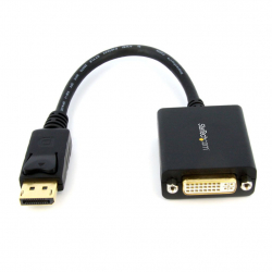 商品画像:DisplayPort (オス)-DVI (メス) 変換アダプタ 黒 ディスプレイポート/ DP-DVI-I (29ピン) シングルリンク変換ケーブル 1920x1200 ブラック DP2DVI2
