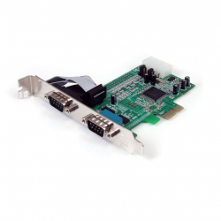 商品画像:シリアルインターフェースカード/PCI Express x1/2ポート RS232C オス/16550 UART/最大460.8Kbps/標準&ロープロファイル/Windows & Linux/PCIe DB9 拡張 ボード PEX2S553