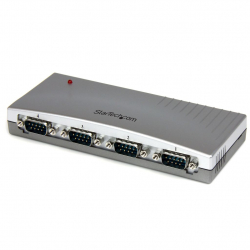 商品画像:4ポート USB-RS232C変換ハブ USB2.0-シリアル (x 4) コンバータ/ 変換アダプタ USB A (オス)-D-Sub9ピン (オス) ICUSB2324