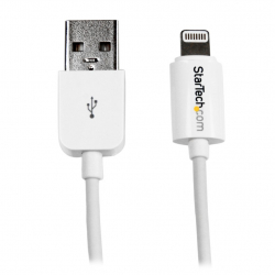 商品画像:1m iPhone/ iPod/ iPad対応Apple Lightning-USBケーブル ホワイト Apple MFi認証取得 ライトニング 8ピン(オス)-USB A(オス) 充電&同期用ケーブル USBLT1MW