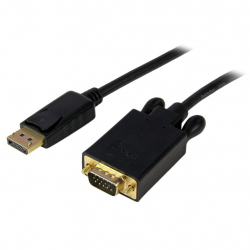 商品画像:DisplayPort 1.2-VGA ケーブル/1.8m/1080p/アクティブ変換/ラッチ付きDPコネクター/DPオス・VGAオス/ブラック DP2VGAMM6B