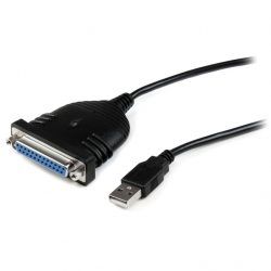 商品画像:1.8m USB-パラレル(D-Sub 25ピン) プリンタ変換ケーブル USB A(4ピン)-DB25 25ピン(IEEE1284準拠) オス/メス ICUSB1284D25