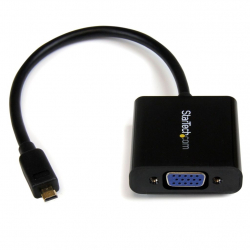 商品画像:Micro HDMI-VGA変換アダプタ (スマートフォン/ウルトラブック/タブレット対応) 1x マイクロHDMI(タイプ D) オスー1x VGA(D-Sub15ピン/ HD15) メス 1920x1080/1080p ブラック MCHD2VGAE2