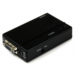 商品画像:高解像度VGA(D-Sub15ピン)-コンポジット(RCA)/S-Video端子(ミニDIN4ピン)ダウンスキャンコンバーター/ビデオ映像スケーラー/変換器アダプタ パソコンからテレビへ NTSC/PAL選択可能 VGA2VID