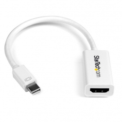 商品画像:Mini DisplayPort-HDMI 変換アダプタ/mDP 1.2-HDMI ビデオ変換/4K30Hz/ミニディスプレイポート-HDMI 映像コンバータ/ミニDP-HDMI アクティブアダプタ/ホワイト MDP2HD4KSW