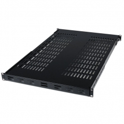 商品画像:1U 調整可能な放熱スリット付サーバーラック棚板/耐荷重80kg/取付奥行き495mm 〜 974mm/汎用性の高い19インチAV、ネットワーク機器ラック用棚板-幅700mm ADJSHELF
