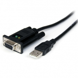 商品画像:1ポートUSB-ヌルモデムRS232Cシリアル変換ケーブル(クロスケーブル) 1x USB A オスー1x DB-9(D-Sub 9ピン) メス FTDIチップセット使用 ICUSB232FTN