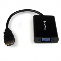 商品画像:HDMI-VGA変換アダプタ/コンバータ(オーディオ対応) HDMI オス-アナログRGB (D-Sub15ピン) メス 変換コネクタ 1920x1080 HD2VGAA2