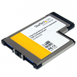 商品画像:2ポート SuperSpeed USB 3.0増設用ExpressCard/54 アダプタカード (UASP対応) ExpressCard (54mm) 2x USB 3.0 A メス インターフェースカード ECUSB3S254F