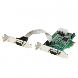 商品画像:シリアルインターフェースカード/PCI Express x1/2ポート RS232C オス/16550 UART/最大460.8Kbps/標準&ロープロファイル/Windows & Linux/PCIe DB9 拡張 ボード PEX2S553LP