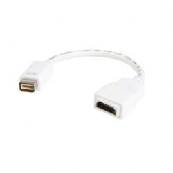 商品画像:Mini DVI-HDMI変換アダプタ (Macbook/iMac対応) mini DVI(オス) 32ピンーHDMI(メス) 19ピン ホワイト MDVIHDMIMF