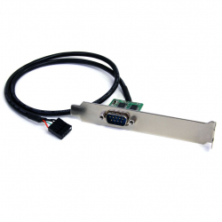商品画像:60cm M/B内部USBピンヘッダーRS232Cシリアル変換アダプタ(スロットカバー付) マザーボード内蔵USB2.0ピンヘッダ(10ピン)メス-DB-9(9ピン)オス ICUSB232INT1