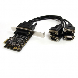 商品画像:シリアルインターフェースカード/PCI Express x1/4ポート D-Sub 9/ASIX MCS9904CV-AA/最大2.5Gbps/標準 & ロープロファイル/各種OS対応/PCIe DB9 拡張ボード PEX4S553B
