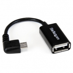 商品画像:12cm L型Micro USB - USB OTG変換アダプタ マイクロUSBホストケーブル USB Aタイプ メスーUSB Micro-Bタイプ オス UUSBOTGRA