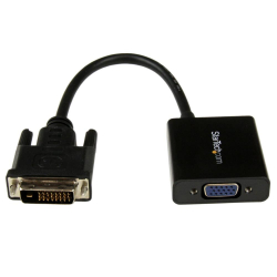 商品画像:DVI-D - VGAアクティブ変換アダプタ/フォーマットコンバータ DVI-D オス - VGA/ D-Sub15ピン メス USBバスパワー対応 1920x1200 ブラック DVI2VGAE
