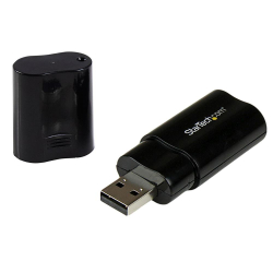 商品画像:USB接続ステレオオーディオ変換アダプタ ヘッドフォン/マイク用3.5mmミニジャック増設外付けサウンドインターフェース USB タイプ A オス - 2x 3.5mm 3極ミニジャック メス ICUSBAUDIOB