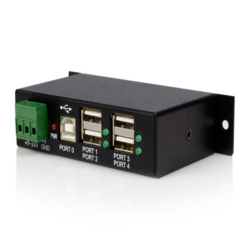 商品画像:4ポート産業用USB 2.0 ハブ ESD保護 ウォールマウント対応 ST4200USBM