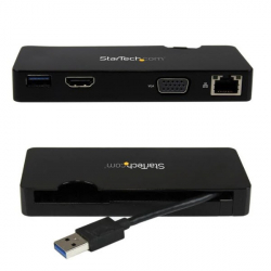 商品画像:携帯用ドッキングステーション Ultrabook/Macbook対応 HDMI & VGA GbEポート USBバスパワー対応 USB3SMDOCKHV
