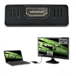 商品画像:USB 3.0-HDMI変換アダプター/4K30Hz/DisplayLink認定/マルチモニター対応/USB Type-A接続/Windows & Mac/ブラック/USB-HDMI モニター 変換コネクター/ディスプレイ コンバーター USB32HD4K