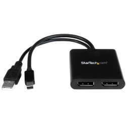 商品画像:2ポートMSTハブ Mini DisplayPort - 2x DsiplayPort マルチモニタースプリッタ 4K対応 ミニディスプレイポート(オス) - 2ポート ディスプレイポート(メス) Windowsのみ対応 MSTMDP122DP