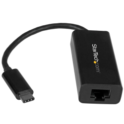 商品画像:USB有線LANアダプター/USB-C接続/USB 3.2 Gen1/10/100/1000Mbps/Thunderbolt 3互換/各種OS/ブラック/ギガビットイーサネット/ノートパソコン用 Type-C RJ45 ネットワーク 変換 コンバーター US1GC30B