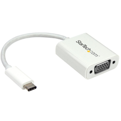 商品画像:USB-C - VGA変換アダプタ(ホワイト) USB Type-C(オス)- アナログRGB/D-Sub15ピン(メス)ビデオコンバータ 1920 x 1200/ 1080pに対応 CDP2VGAW