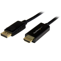 商品画像:DisplayPort-HDMI 変換アダプタケーブル/1m/DP 1.2-HDMI ビデオ変換/4K30Hz/ディスプレイポート-HDMI 変換コード/DP-HDMI パッシブケーブル/ラッチつきDPコネクタ DP2HDMM1MB