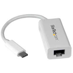 商品画像:USB有線LANアダプター/USB-C接続/USB 3.2 Gen1/10/100/1000Mbps/Thunderbolt 3互換/各種OS/ホワイト/ギガビットイーサネット/ノートパソコン用 RJ45 ネットワーク 変換 コンバーター US1GC30W