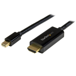 商品画像:Mini DisplayPort - HDMI変換ケーブル 2m 4K解像度/UHD対応 ミニディスプレイポート/mDP(オス) - HDMI(オス)アダプタケーブル MDP2HDMM2MB