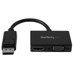 商品画像:トラベルAVアダプタ ツーインワン (2-in-1) DisplayPort(ディスプレイポート) - HDMI/ VGA変換アダプタ DP2HDVGA