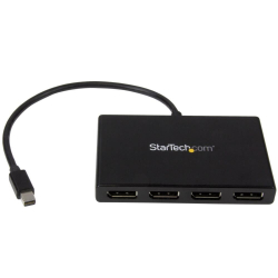 商品画像:4ポートMSTハブ Mini DisplayPort - 4x DsiplayPort マルチモニタースプリッタ 4K対応 ミニディスプレイポート(オス) - 4ポート ディスプレイポート(メス) Windowsのみ対応 MSTMDP124DP