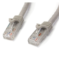 商品画像:2m カテゴリー6 LANケーブル グレー RJ45モールディングコネクタ(ツメ折れ防止カバー付き) ギガビットイーサネット対応Cat6 UTPケーブル N6PATC2MGR