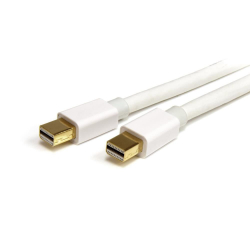 商品画像:Mini DisplayPort 1.2ケーブル/1m/4K60Hz/Thunderbolt 2ポート互換/21.6Gbps HBR2/mDPオス-mDPオス/ホワイト/ミニディスプレイポート/モニターケーブル MDPMM1MW