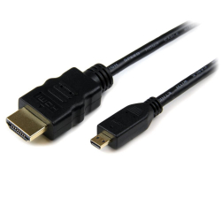 商品画像:1m イーサネット対応ハイスピードHDMI - HDMI Micro変換ケーブル HDMI(タイプA) - HDMIマイクロ(タイプD) オス/オス HDADMM1M