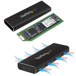商品画像:M.2 SATA SSDケース/USB 3.0接続/5Gbps/NGFF/2242/2260/2280(B-Key)対応/UASP対応/アルミ筐体/放熱対策/外付けエンクロージャー ドライブ ケース SM2NGFFMBU33