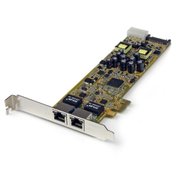商品画像:2ポートギガビットイーサネット増設PCI ExpressネットワークアダプタLANカード(PoE/PSE対応) PCIe対応2x Gigabit Ehernet NIC ST2000PEXPSE