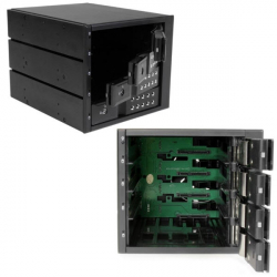4x 3.5インチ SAS 2.0/SATA 3.0ハードディスクドライブ対応モバイルラック インナートレイ不要 ホットスワップ対応 3x  5インチベイ搭載HDDリムーバブルラック | 123market