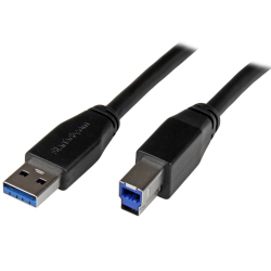 商品画像:USB 3.0ケーブル/5m/アクティブタイプ/5Gbps/Type-A-Type-B/オス-オス/リピートIC内蔵/タイプA-B 周辺機器 プリンター スキャナー 外付けHDD用 ロングケーブル コード USB3SAB5M