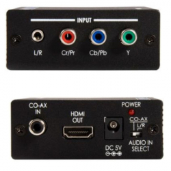 商品画像:コンポーネント - HDMI コンバータ アナログ(3.5mm3極ミニジャック)/デジタル(同軸デジタルRCA)オーディオ入力対応 CPNTA2HDMI