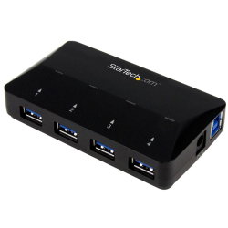 商品画像:4ポート USB3.0ハブ 2.4A(アンペア)急速充電専用ポート x1 搭載 USBバッテリ充電(BC)仕様1.2準拠 ST53004U1C