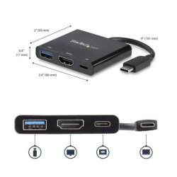 商品画像:USB Type-C接続HDMIディスプレイ変換アダプタ 4K/30Hz Thunderbolt 3 互換 60W USB Power Delivery CDP2HDUACP