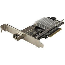 商品画像:1ポート10ギガSFP+増設PCI Express対応LANカード 10GBase-SR規格対応NIC Intelチップ搭載 マルチモード対応光トランシーバモジュール付属 PEX10000SRI