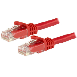 <StarTech.com>10m カテゴリー6 LANケーブル レッド RJ45モールディングコネクタ(ツメ折れ防止カバー付き) ギガビットイーサネット対応Cat6 UTPケーブル N6PATC10MRD