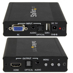 商品画像:VGA(アナログRGB) - HDMIアップスキャンコンバーター/ビデオ映像スケーラー/変換器アダプタ 1920x1200/1080p アナログ(3.5mm ミニジャック)&デジタル(Toslink)オーディオ入出力対応 VGA2HDPRO2