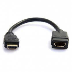 商品画像:HDMI 延長ケーブル/15cm/ハイスピード HDMI 1.4/短尺 HDMI 延長コード/4K30Hz/HDMI オス-HDMI メス HDMIEXTAA6IN