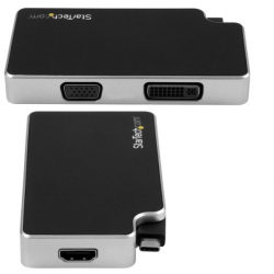 商品画像:USB Type-C接続トラベルA/Vアダプタ 3イン1 USB-C - VGA/ DVI/ HDMI変換アダプタ 4K対応 CDPVGDVHDB