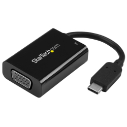 商品画像:USB-C-VGA ディスプレイアダプター/1080p/アクティブ変換/60W USB PD/Thunderbolt 3 互換/ブラック CDP2VGAUCP