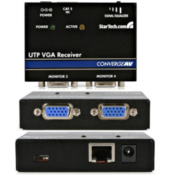 商品画像:VGAディスプレイエクステンダー用受信機 Cat5ケーブル以上を使用 VGAビデオ延長器用リモートレシーバ 送信機(ST1214TまたはST1218T)とセットで使用 ST121R